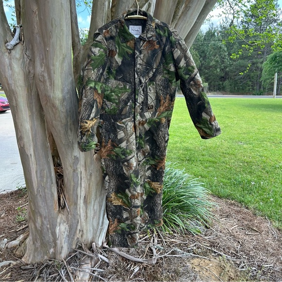 Vintage WALLS Insulated Camo Coveralls Men’s size L Short REALTREE Pattern - Picture 2 of 8